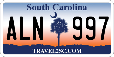 SC license plate ALN997