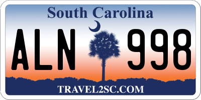 SC license plate ALN998