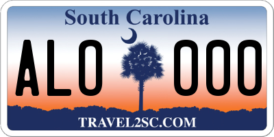 SC license plate ALO000
