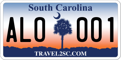 SC license plate ALO001