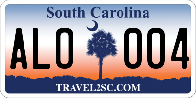 SC license plate ALO004
