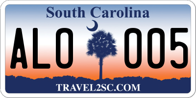 SC license plate ALO005