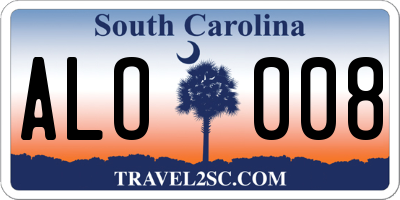SC license plate ALO008