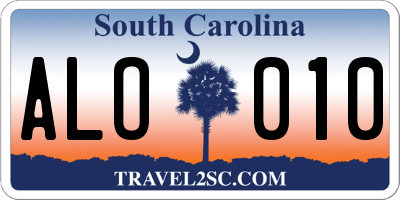 SC license plate ALO010