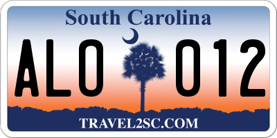 SC license plate ALO012