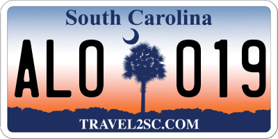 SC license plate ALO019