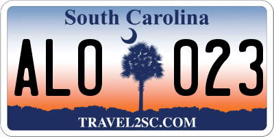 SC license plate ALO023