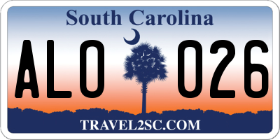 SC license plate ALO026
