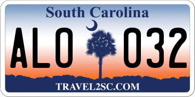 SC license plate ALO032