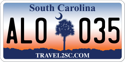 SC license plate ALO035