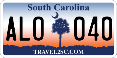 SC license plate ALO040