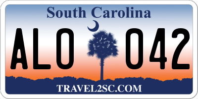 SC license plate ALO042
