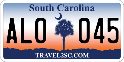 SC license plate ALO045