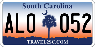SC license plate ALO052