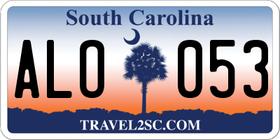SC license plate ALO053