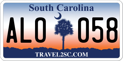 SC license plate ALO058