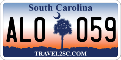 SC license plate ALO059