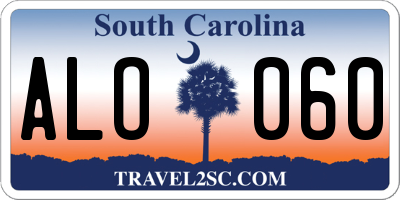 SC license plate ALO060