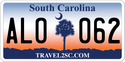 SC license plate ALO062