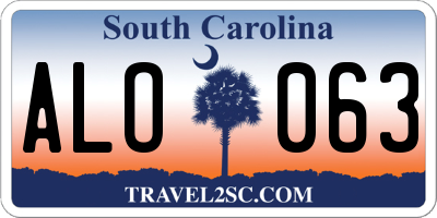 SC license plate ALO063