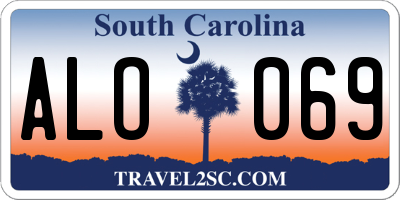 SC license plate ALO069