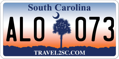 SC license plate ALO073