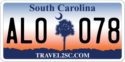 SC license plate ALO078