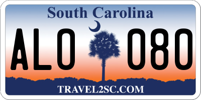 SC license plate ALO080