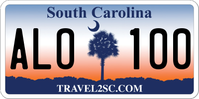 SC license plate ALO100