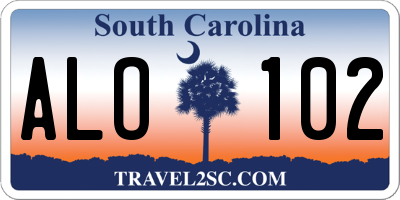 SC license plate ALO102