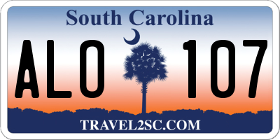 SC license plate ALO107