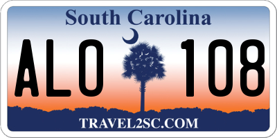 SC license plate ALO108