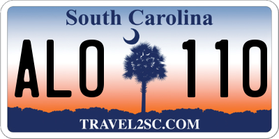 SC license plate ALO110