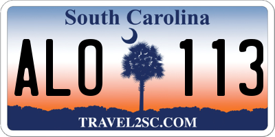 SC license plate ALO113