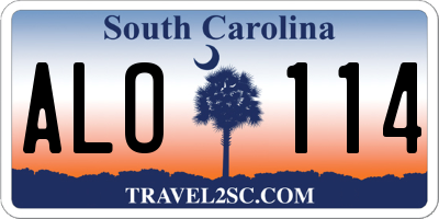 SC license plate ALO114