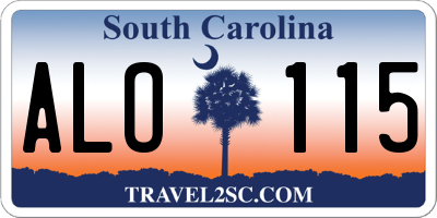 SC license plate ALO115