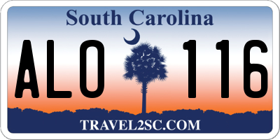 SC license plate ALO116