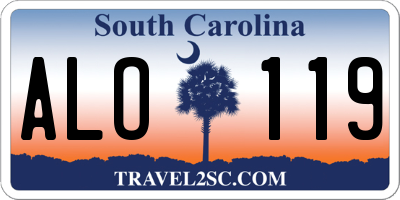 SC license plate ALO119