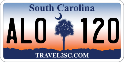 SC license plate ALO120
