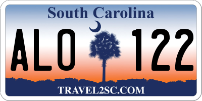 SC license plate ALO122