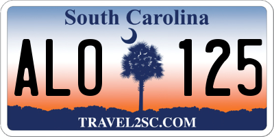 SC license plate ALO125