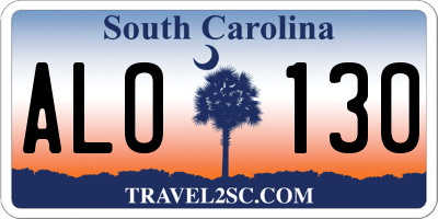 SC license plate ALO130