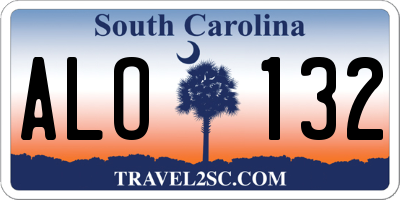 SC license plate ALO132