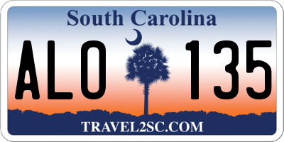 SC license plate ALO135