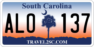 SC license plate ALO137