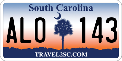 SC license plate ALO143