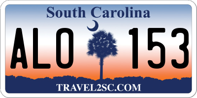 SC license plate ALO153