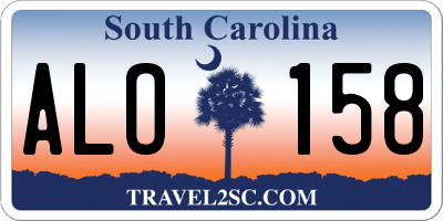 SC license plate ALO158