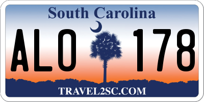 SC license plate ALO178