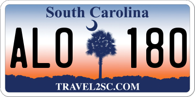 SC license plate ALO180